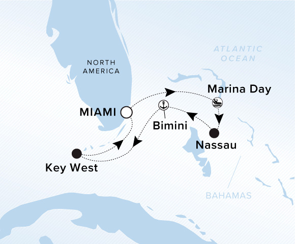 Carte de l’itinéraire Ilma, Aller-retour au départ de Miami, Florida