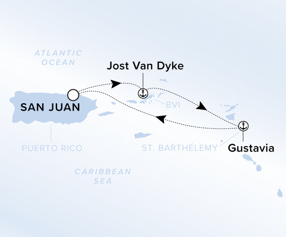 Carte de l’itinéraire Ilma, Aller-retour au départ de San Juan