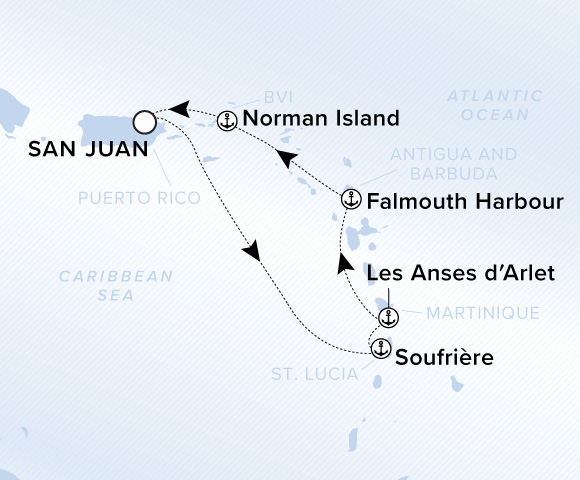 Carte de l’itinéraire Ilma, Aller-retour au départ de San Juan