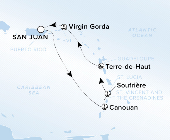 Carte de l’itinéraire Ilma, Aller-retour au départ de San Juan