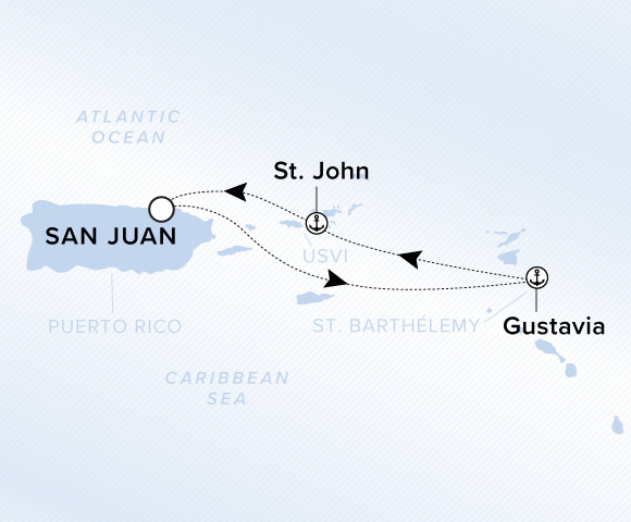 Carte de l’itinéraire Ilma, Aller-retour au départ de San Juan