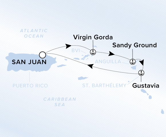 Carte de l’itinéraire Ilma, Aller-retour au départ de San Juan