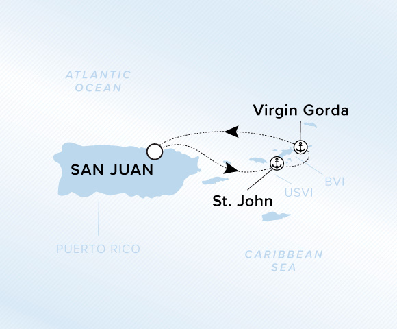 Carte de l’itinéraire Ilma, Aller-retour au départ de San Juan