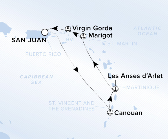 Carte de l’itinéraire Ilma, Aller-retour au départ de San Juan