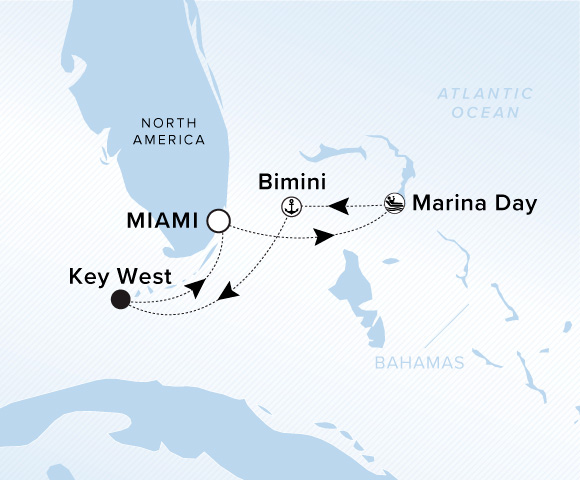 Carte de l’itinéraire Ilma, Aller-retour au départ de Miami, Florida