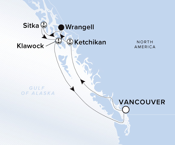 Carte de l’itinéraire Luminara, Aller-retour au départ de Vancouver
