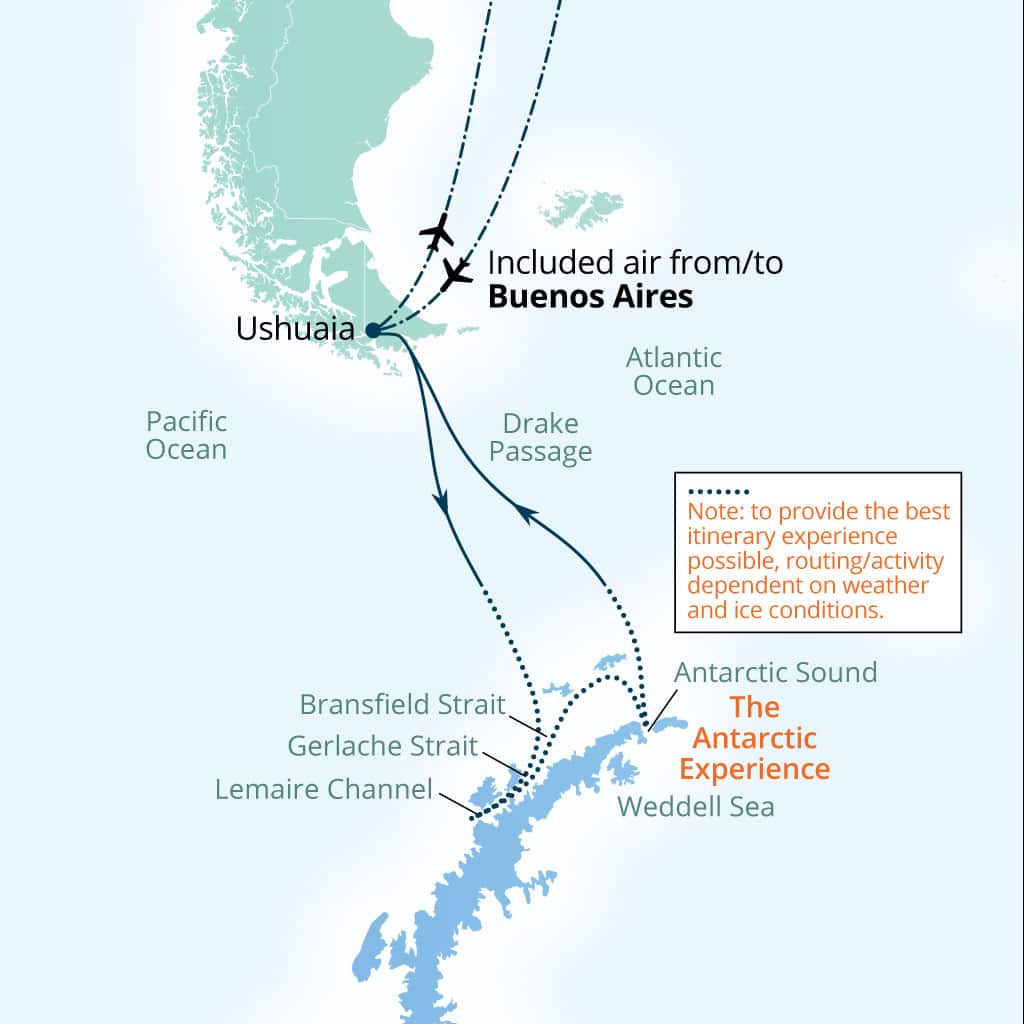 Carte de l’itinéraire Seabourn Pursuit, Buenos Aires → Buenos Aires
