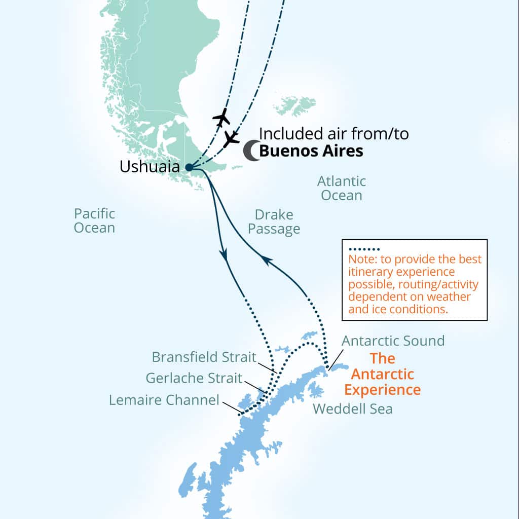 Carte de l’itinéraire Seabourn Pursuit, Buenos Aires → Buenos Aires