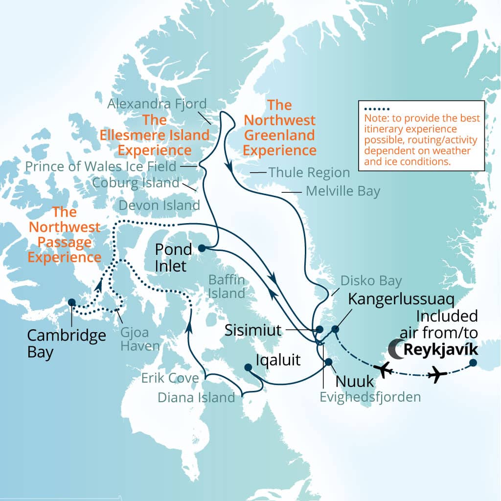 Carte de l’itinéraire Seabourn Venture, Reykjavík, Islande → Reykjavík, Islande