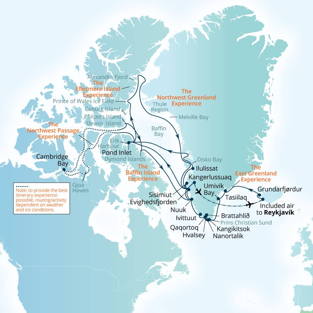 Carte de l’itinéraire Seabourn Venture, Reykjavík, Islande → Reykjavík, Islande