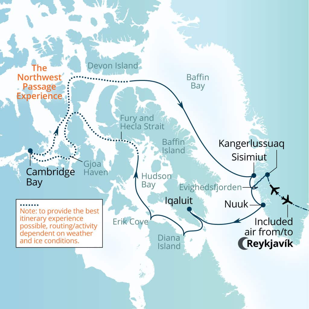 Carte de l’itinéraire Seabourn Venture, Reykjavík, Islande → Reykjavík, Islande
