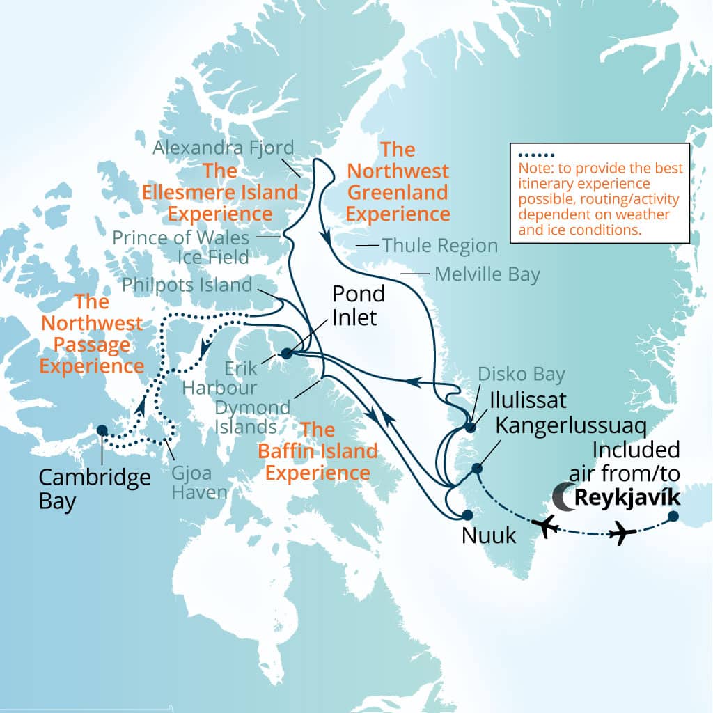 Carte de l’itinéraire Seabourn Venture, Reykjavík, Islande → Reykjavík, Islande