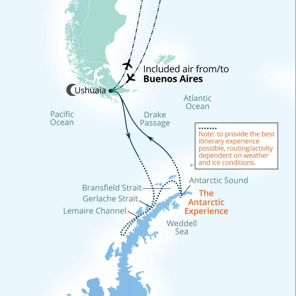 Carte de l’itinéraire Seabourn Venture, Buenos Aires → Buenos Aires