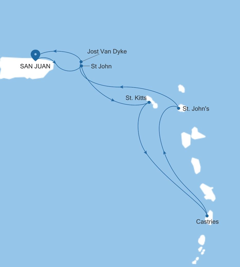 Carte de l’itinéraire Silver Dawn, San Juan → San Juan