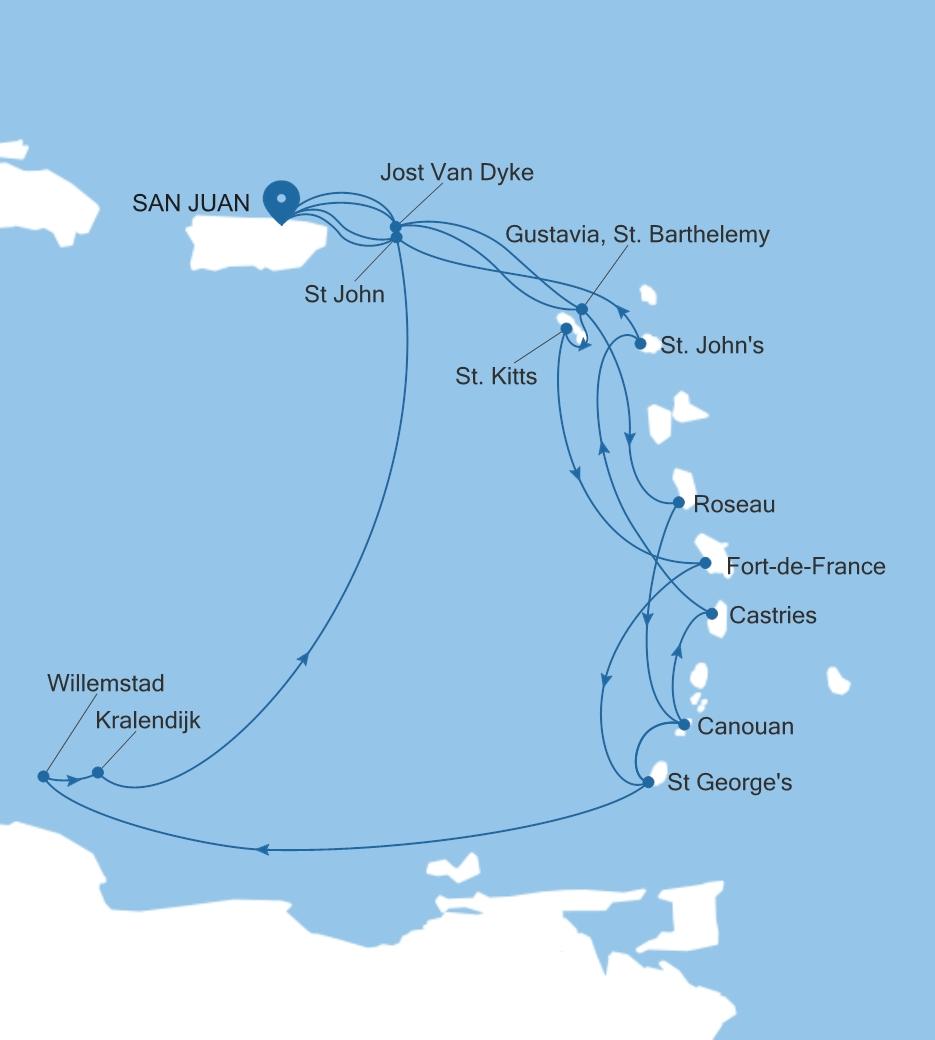 Carte de l’itinéraire Silver Dawn, San Juan → San Juan