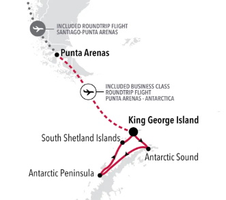 Carte de l’itinéraire Silver Endeavour, King George Island → King George Island