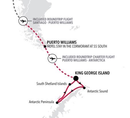 Carte de l’itinéraire Silver Endeavour, King George Island → King George Island