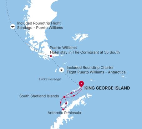 Carte de l’itinéraire Silver Endeavour, King George Island → King George Island