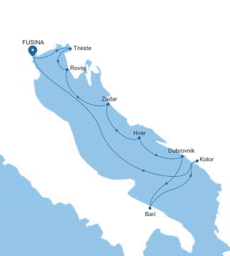 Carte de l’itinéraire Silver Muse, Fusina (Venise) → Fusina (Venise)