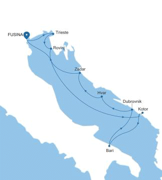Carte de l’itinéraire Silver Muse, Fusina (Venise) → Fusina (Venise)