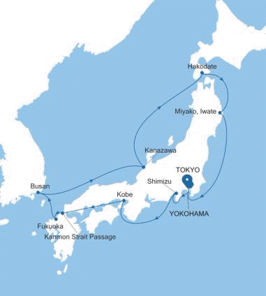 Carte de l’itinéraire Silver Nova, Tokyo → Yokohama (Tokyo)