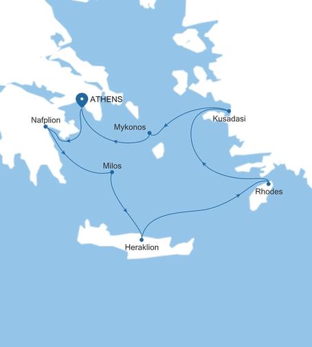 Carte de l’itinéraire Silver Nova, Athènes (Le Pirée) → Athènes (Le Pirée)