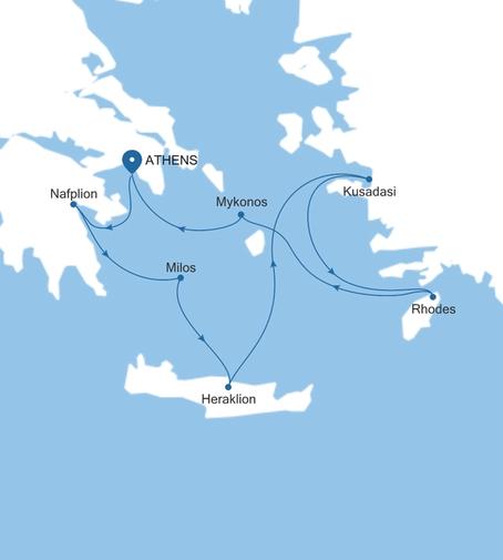 Carte de l’itinéraire Silver Nova, Athènes (Le Pirée) → Athènes (Le Pirée)