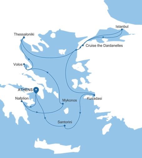 Carte de l’itinéraire Silver Nova, Athènes (Le Pirée) → Athènes (Le Pirée)