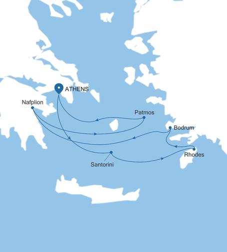 Carte de l’itinéraire Silver Nova, Athènes (Le Pirée) → Athènes (Le Pirée)