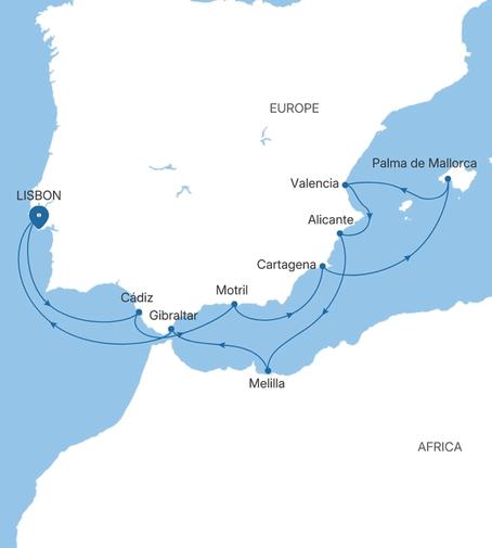 Carte de l’itinéraire Silver Nova, Lisbonne → Lisbonne