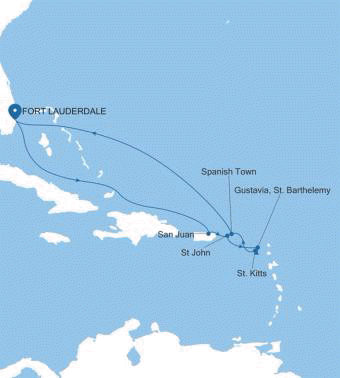 Carte de l’itinéraire Silver Ray, Fort Lauderdale → Fort Lauderdale