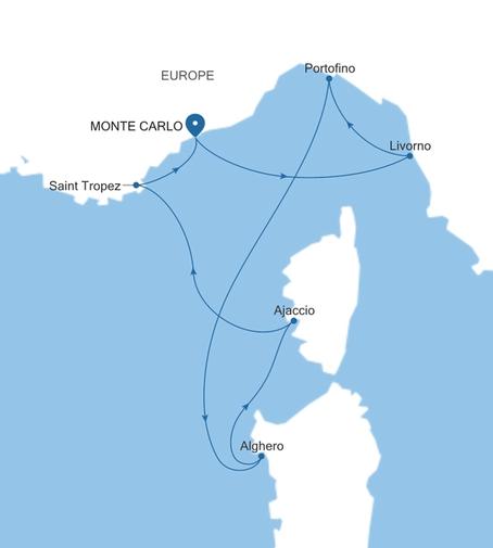 Carte de l’itinéraire Silver Ray, Monte Carlo → Monte Carlo