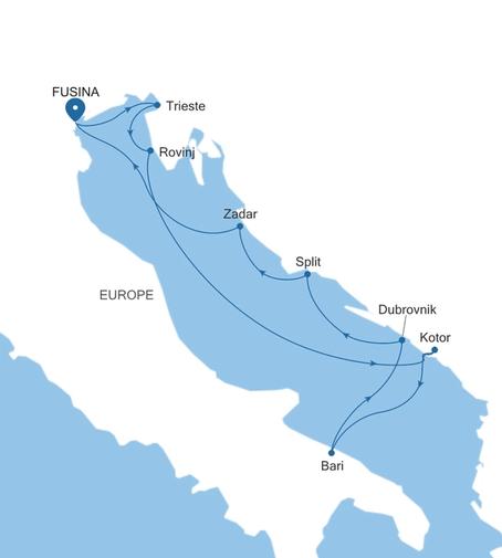 Carte de l’itinéraire Silver Spirit, Fusina (Venise) → Fusina (Venise)