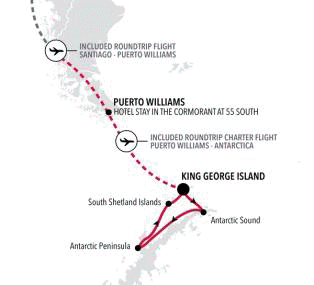 Carte de l’itinéraire Silver Wind, King George Island → King George Island
