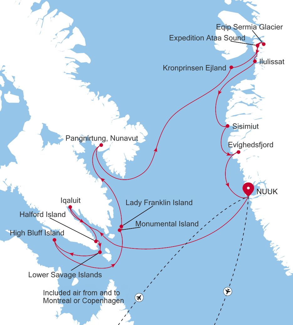 Carte de l’itinéraire Silver Wind, Nuuk (Godthab) → Nuuk (Godthab)