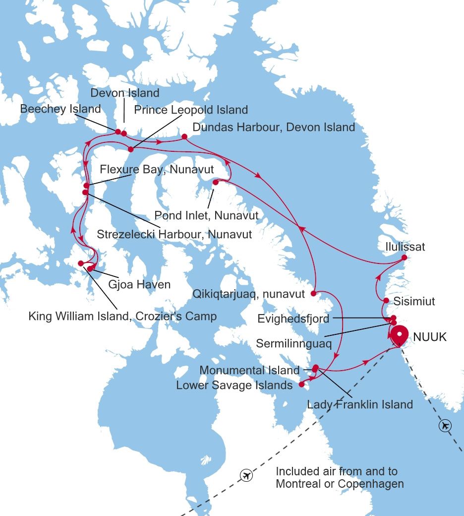 Carte de l’itinéraire Silver Wind, Nuuk (Godthab) → Nuuk (Godthab)