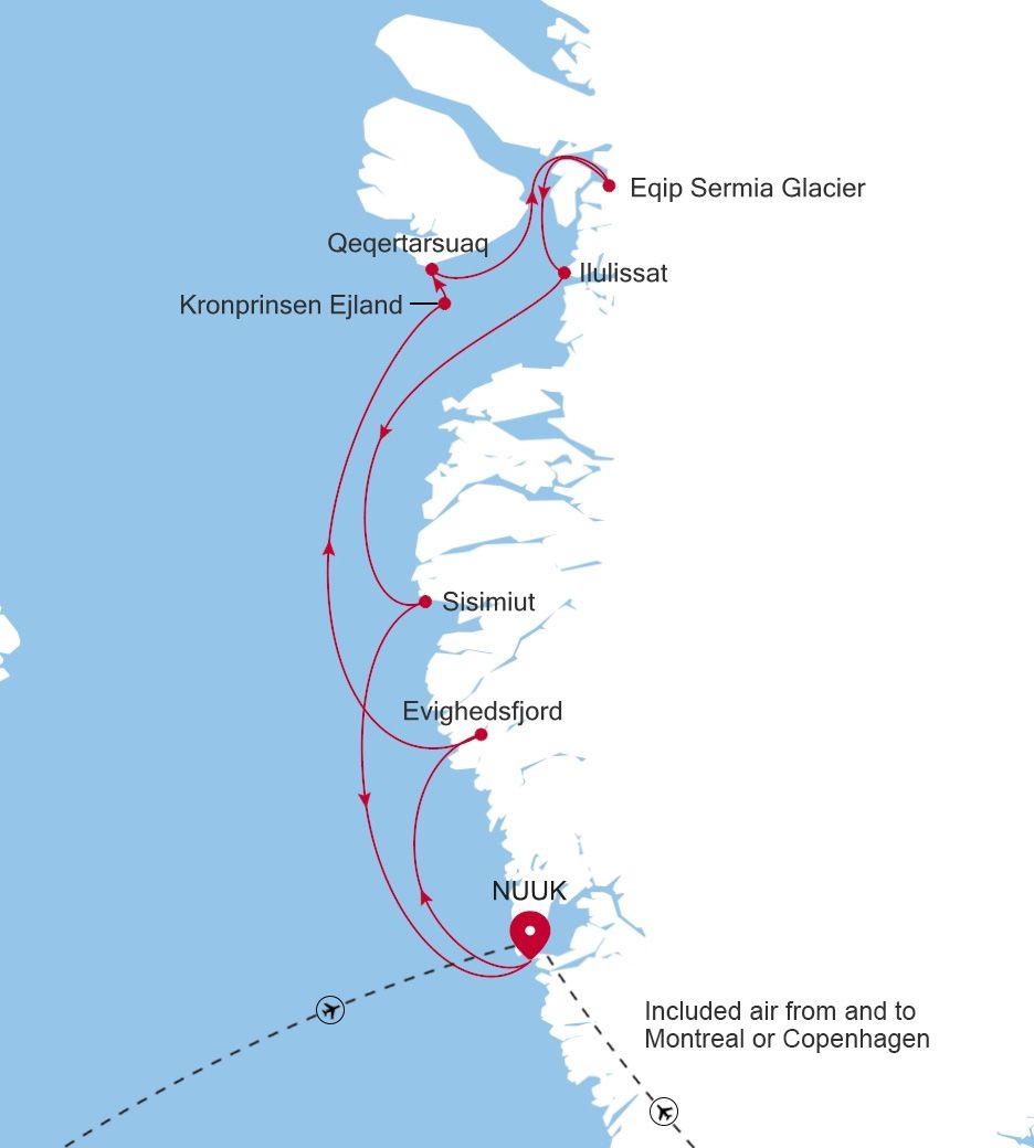Carte de l’itinéraire Silver Wind, Nuuk (Godthab) → Nuuk (Godthab)