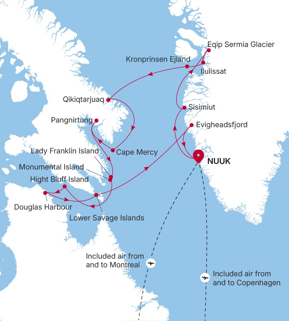 Carte de l’itinéraire Silver Wind, Nuuk (Godthab) → Nuuk (Godthab)