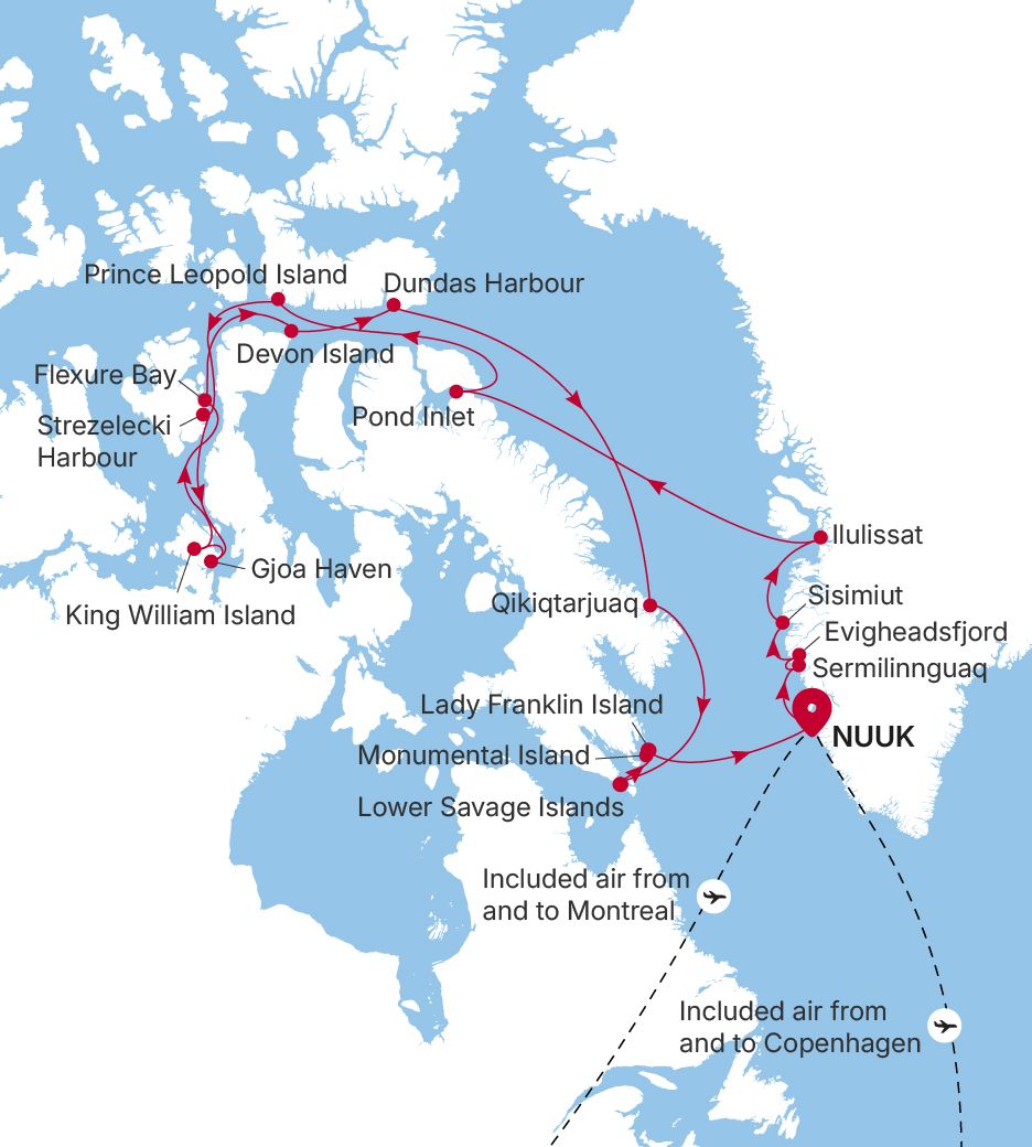 Carte de l’itinéraire Silver Wind, Nuuk (Godthab) → Nuuk (Godthab)