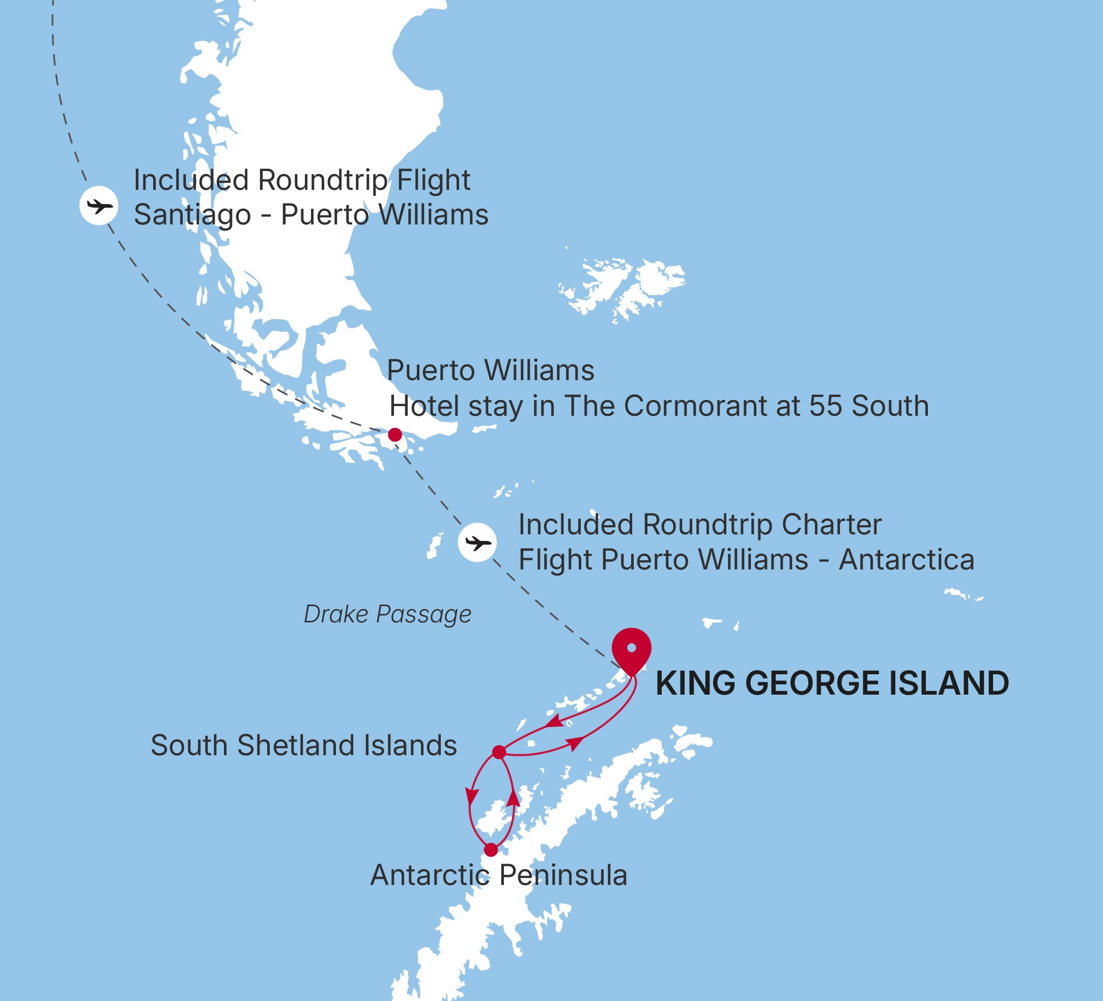 Carte de l’itinéraire Silver Wind, King George Island → King George Island